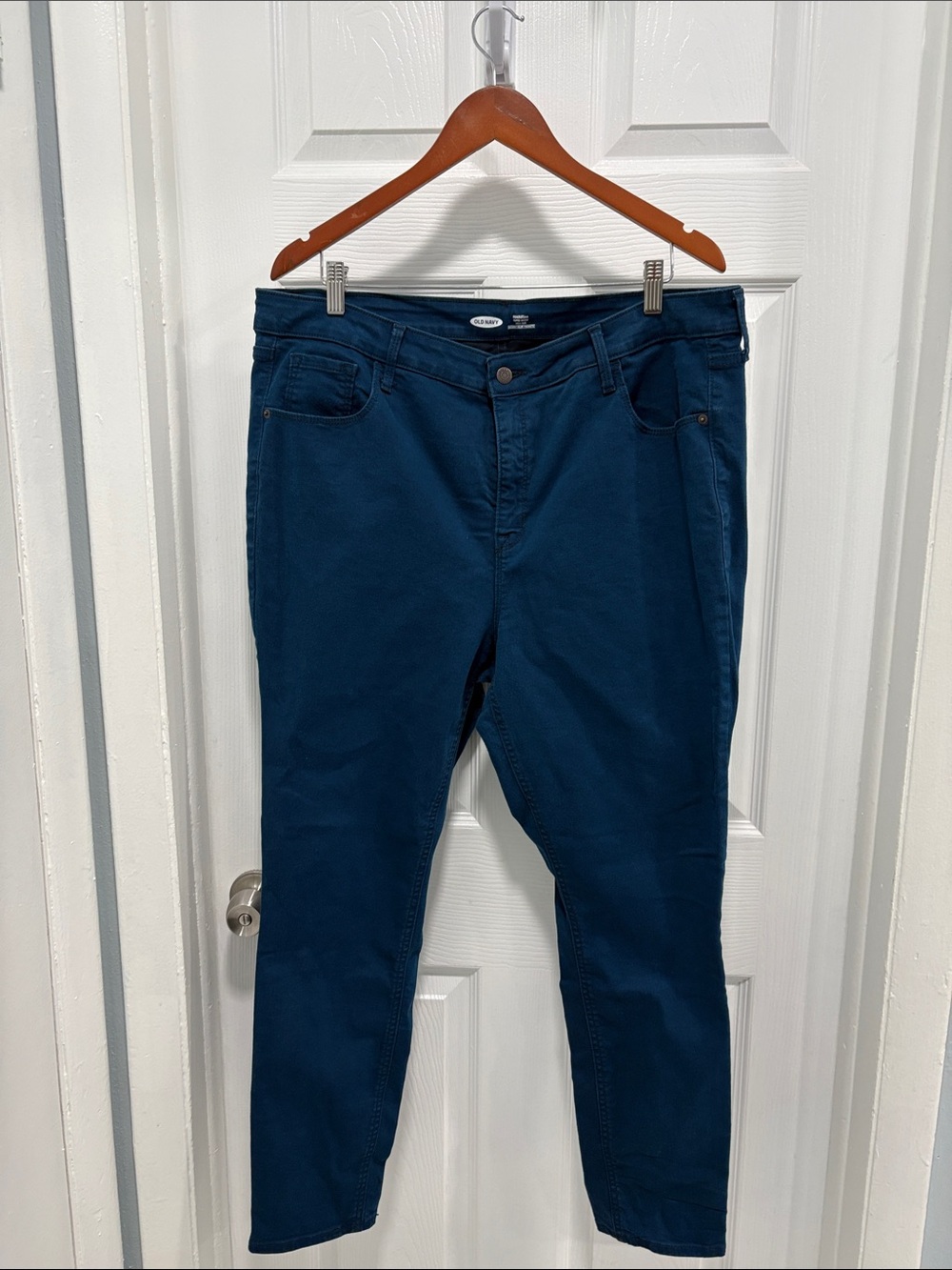 Old Navy Women's Deep Teal Rockstar Super Skinny High Rise Jeans
